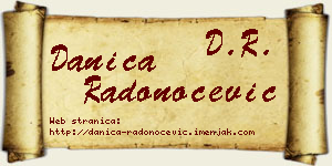 Danica Radonoćević vizit kartica